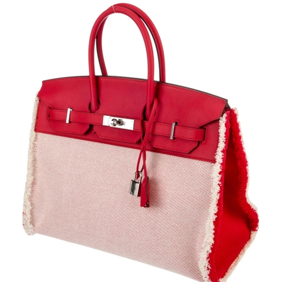 Beautiful Toile & Swift Fray Birkin 35 - Picture 2 of 5